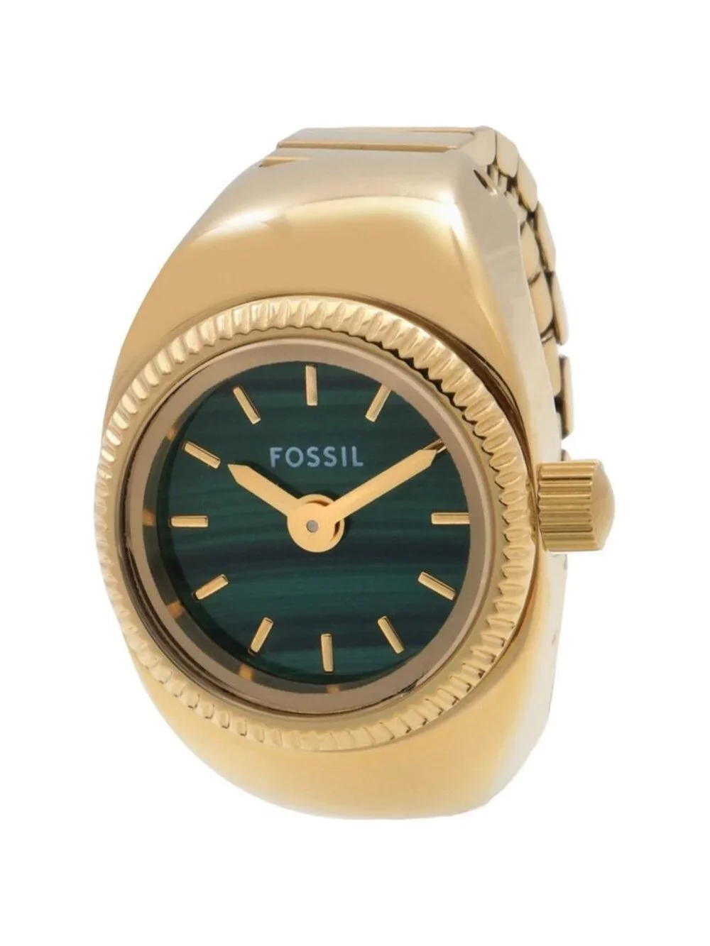 NWT Fossil Watch Ring Quartz Green Dial Ladies Watch